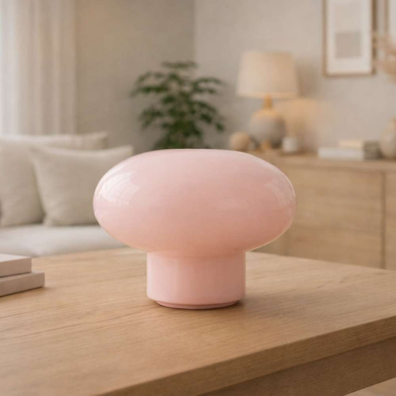 Lampe rond pop rose