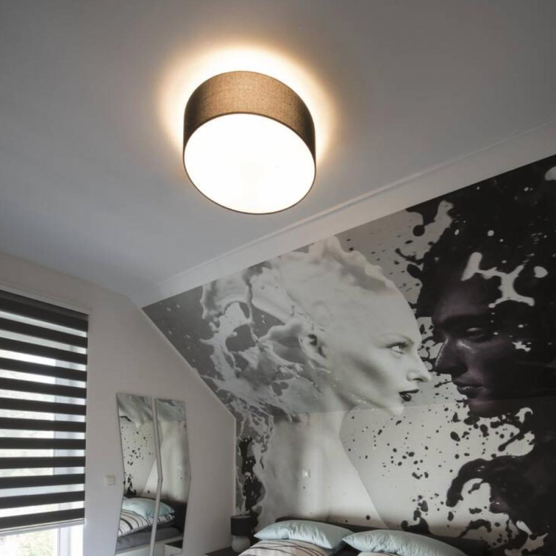 grand plafonnier diffuseur noir