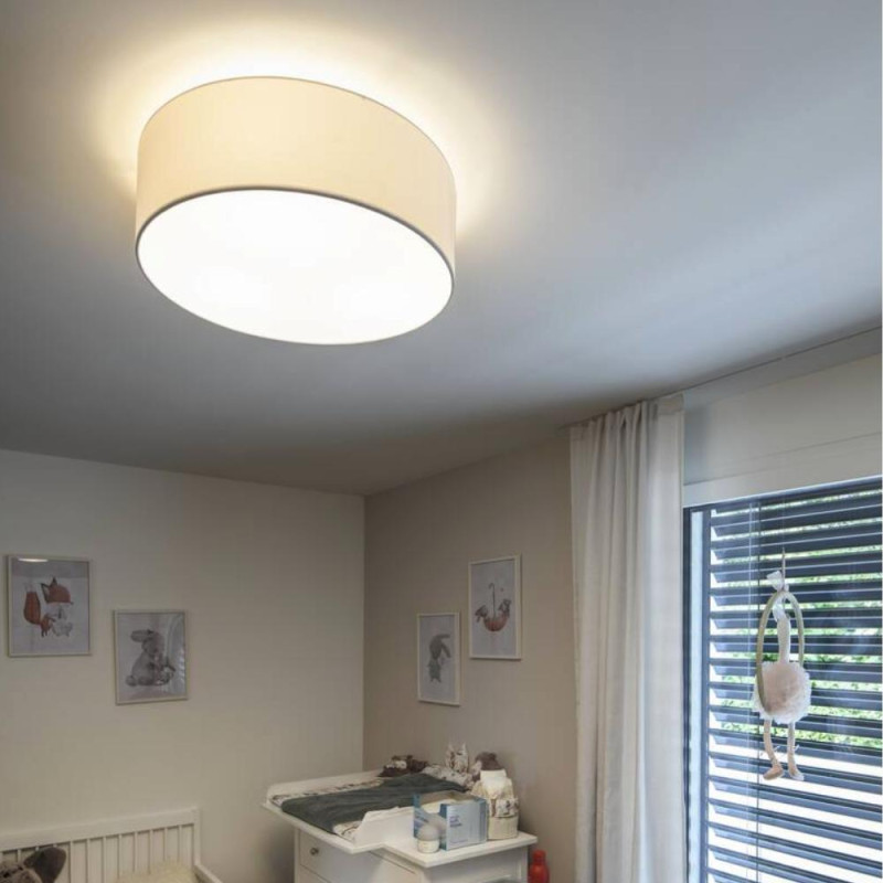 plafonnier chrome  diffuseur blanc