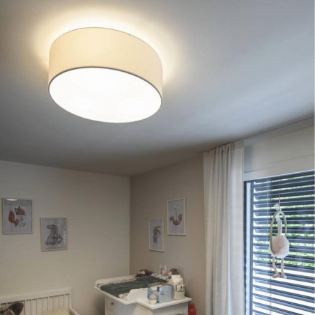 plafonnier chrome  diffuseur blanc
