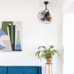 Ventilateur mural marron noyer