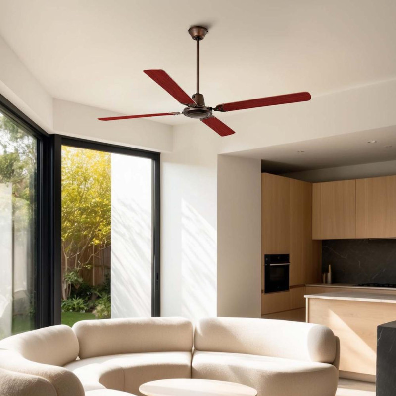 Ventilateur plafond marron acajou 140cm