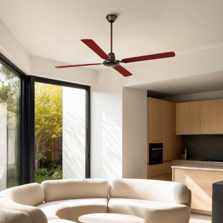 Ventilateur plafond marron acajou 140cm