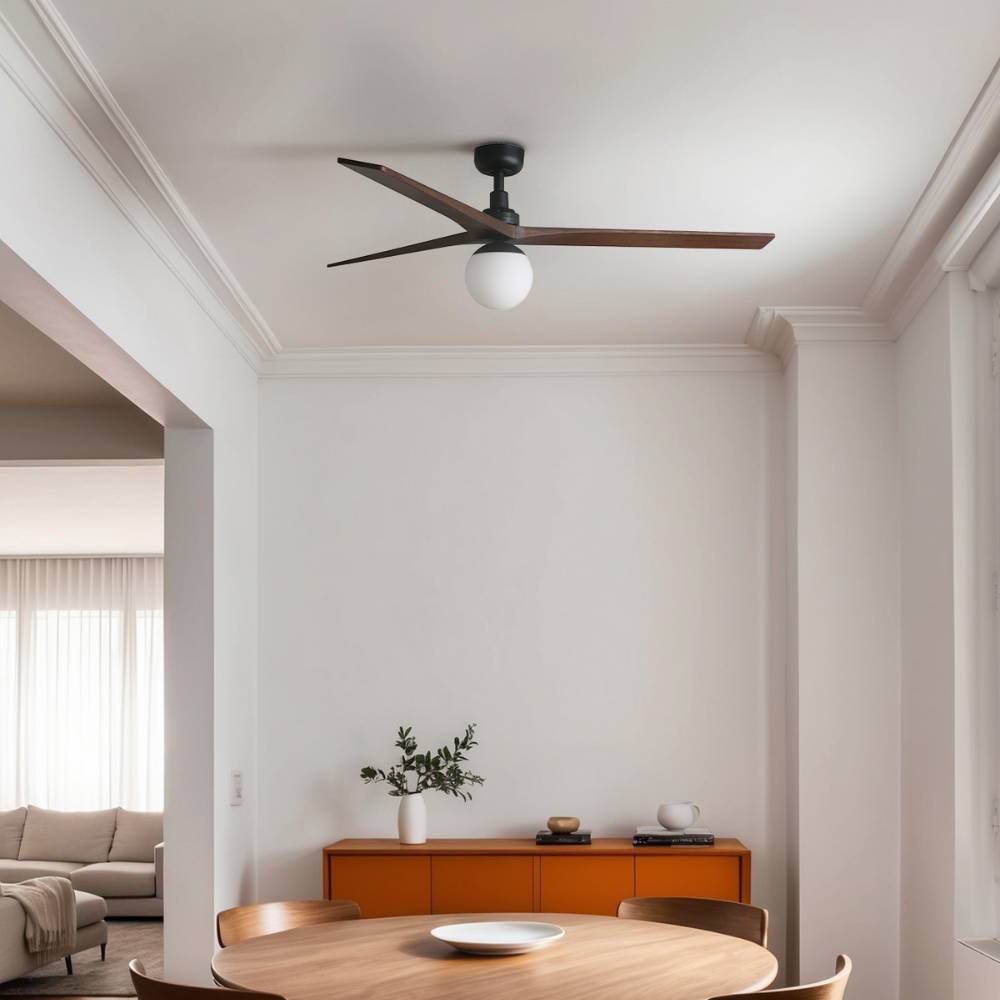 Ventilateur plafond LED marron silencieux