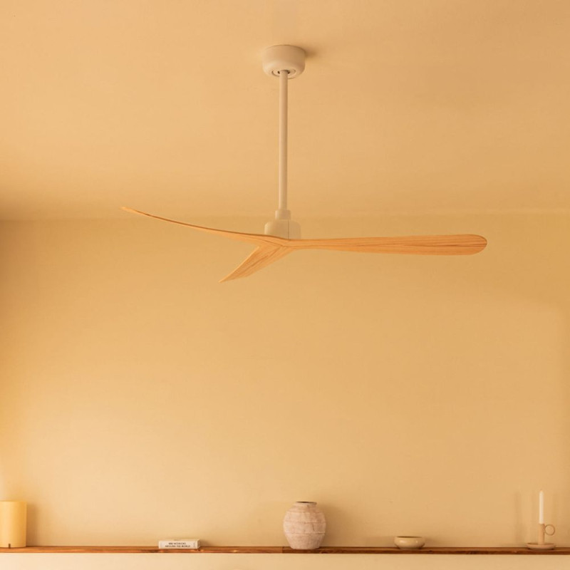 ventilateur bois et blanc