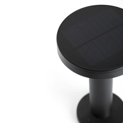 lampe solaire ronde noire
