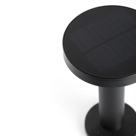 lampe solaire ronde noire