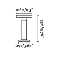 dimensions lampe beige extérieure solaire