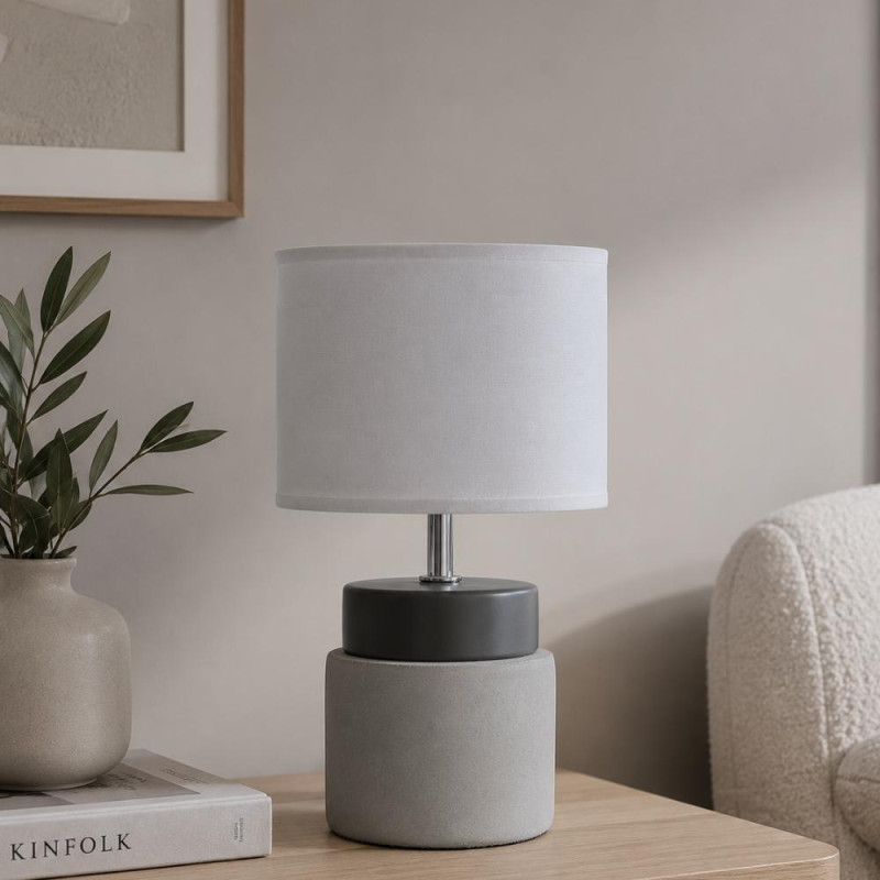 Lampe à poser béton et céramique