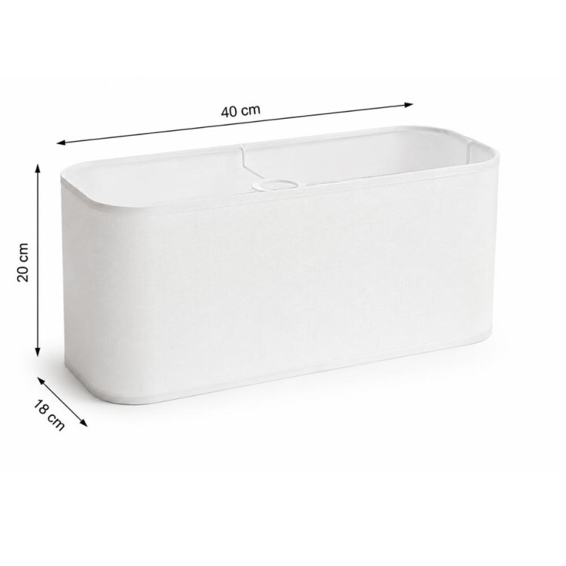 Abat jour rectangle arrondi blanc