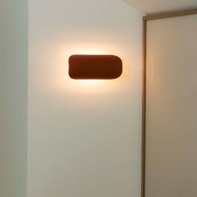 Applique murale demi-lune terracotta