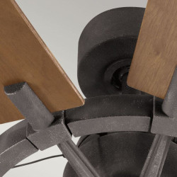 Ventilateur en bois et métal avec lumière