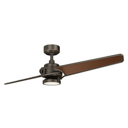 Ventilateur de plafond lumineux marron