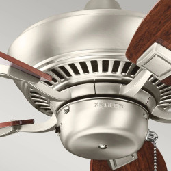 ventilateur plafond bois foncé chainette