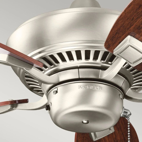 ventilateur plafond bois foncé chainette