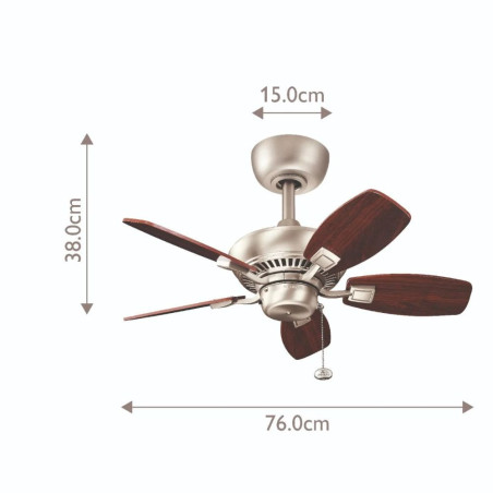 Dimensions ventilateur de plafond à chainette
