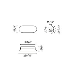 Dimensions petite applique beige orientable