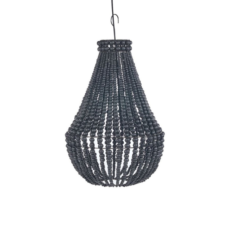 abat-jour artisanal perles noires