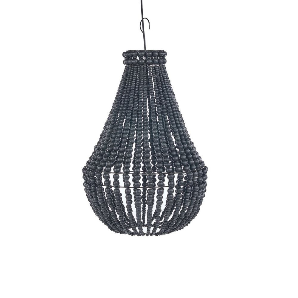 abat-jour artisanal perles noires