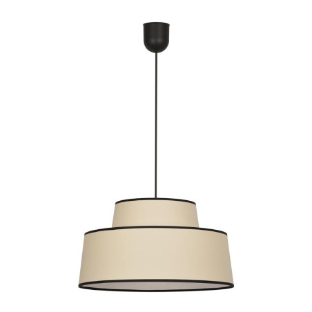 suspension double abat-jour conique coton beige
