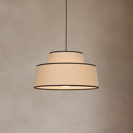 Suspension moderne gris clair avec galons noirs