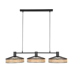 Suspension cylindrique noir et naturelle