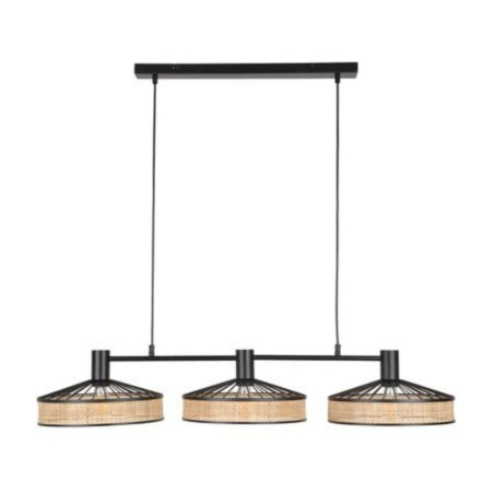 Suspension cylindrique noir et naturelle