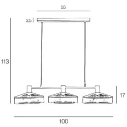 Dimensions suspension 3 lumières