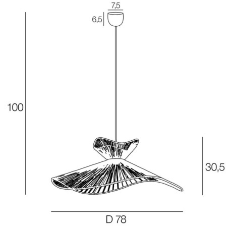 Dimensions suspension papier tressé