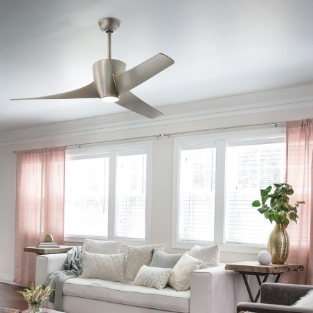 ventilateur de plafond chromé lumineux
