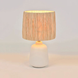 Lampe en raphia blanche