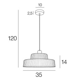 Dimensions suspension en verre design