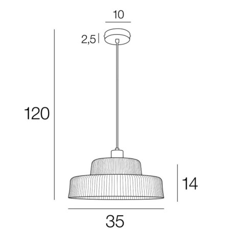 Dimensions suspension en verre design