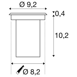 encastré de sol extérieur, inox brossé, LED, 5,5 W