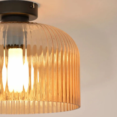 Plafonnier verre strié design