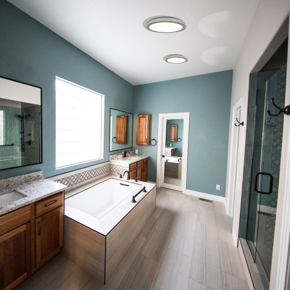 Plafonnier salle de bain rond