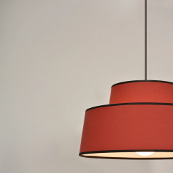 Suspension abat-jour rouge