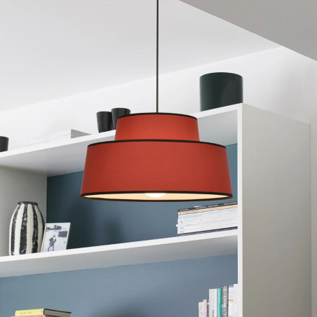 Suspension rouge cylindrique