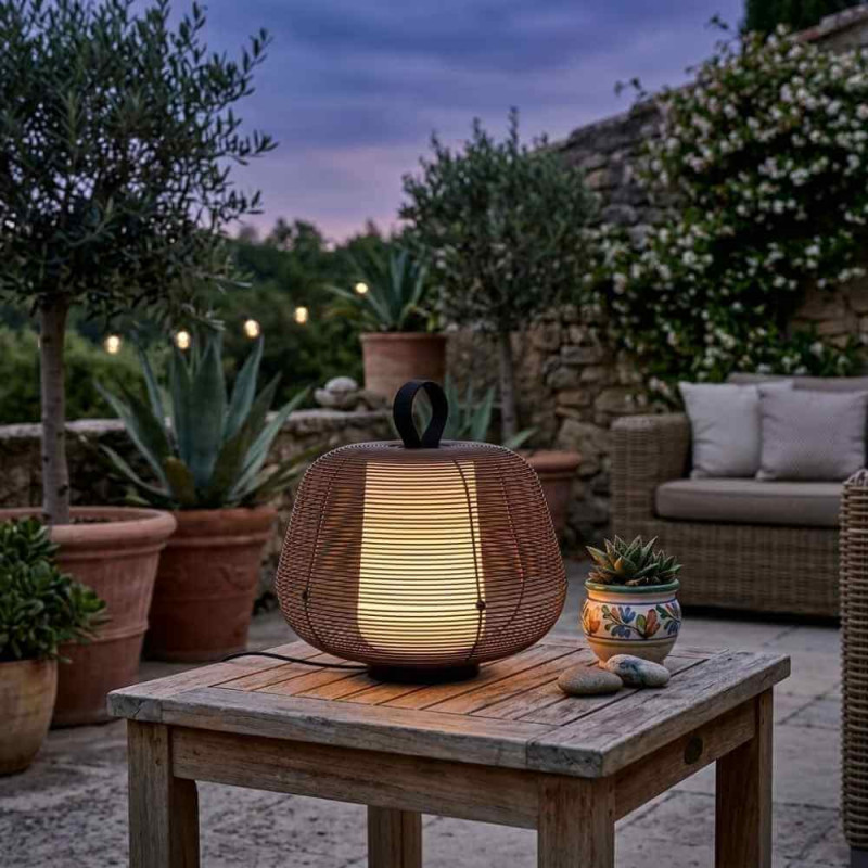 Lampe à poser extérieur lanterne noir