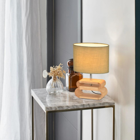 lampe de table en bois