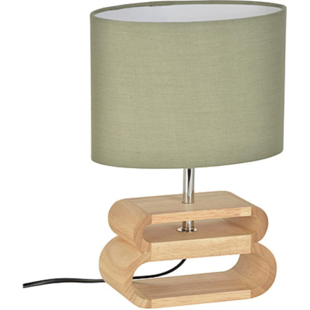 lampe en bois avec abat-jour vert