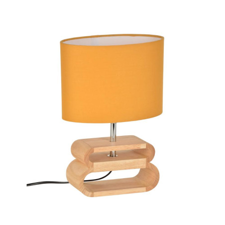 petite lampe à poser en bois avec abat-jour