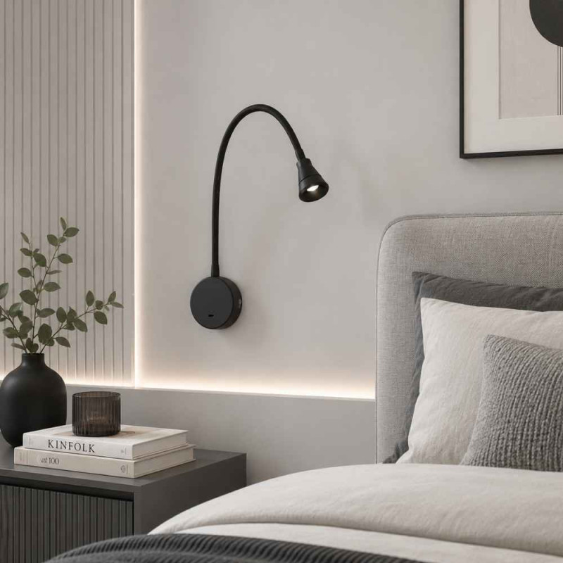 Applique liseuse flexible noir