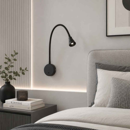 Applique liseuse flexible noir