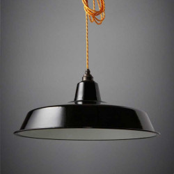Abat-jour industriel noir pour suspension
