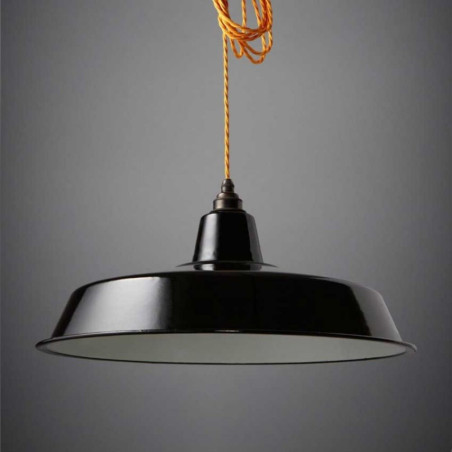 Abat-jour industriel noir pour suspension