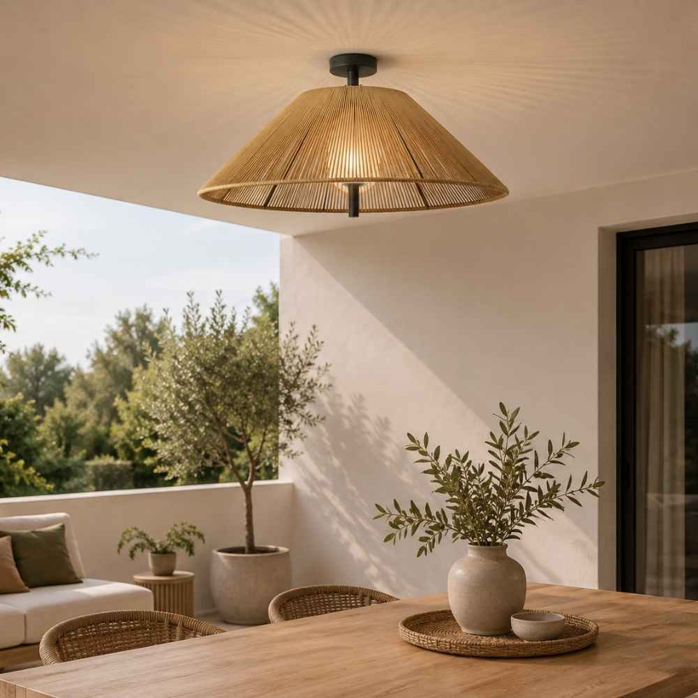 Grande suspension fixe ocre design