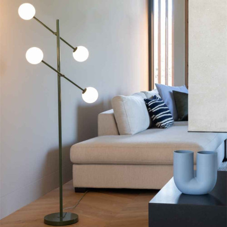 lampadaire modulable vert 4 globes