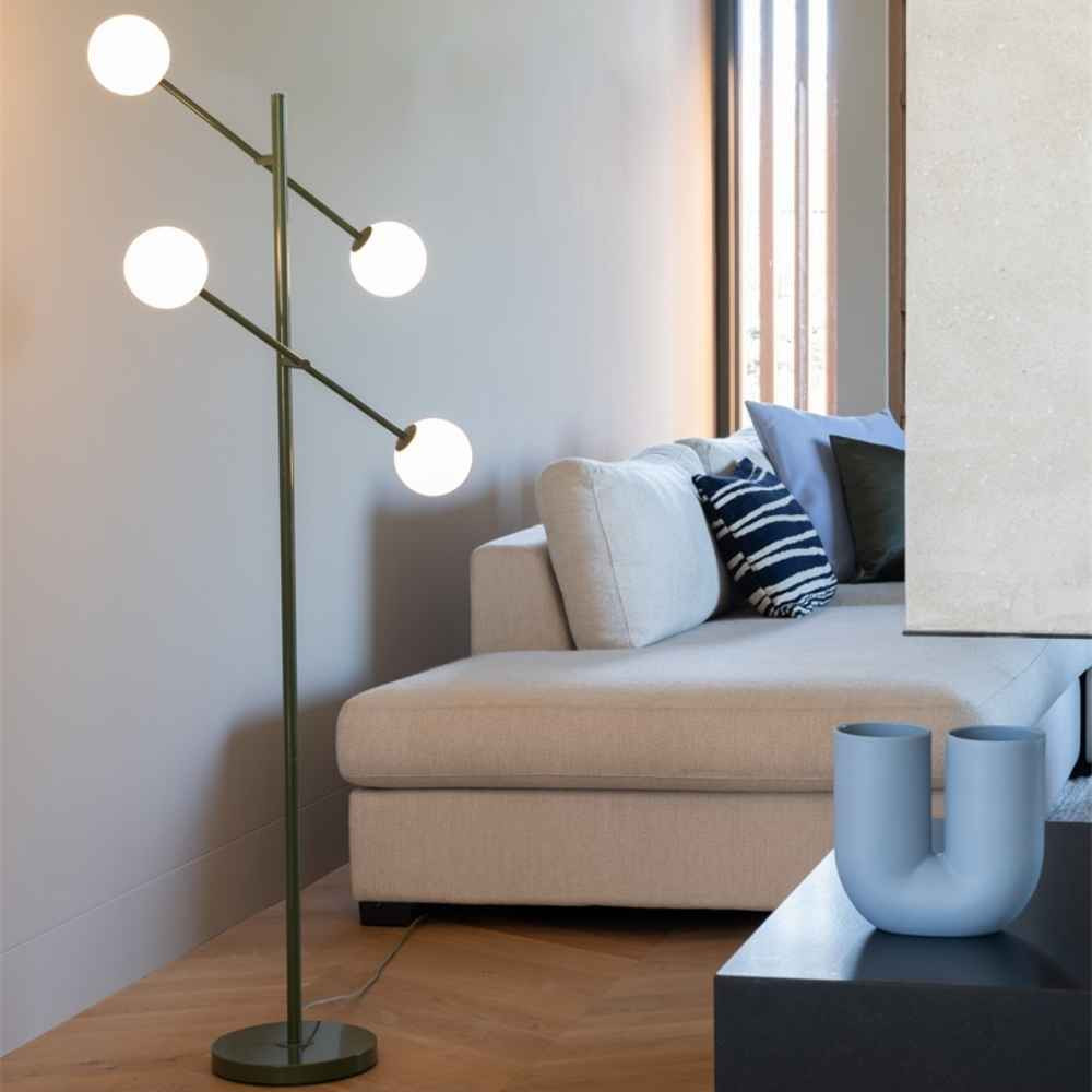 lampadaire modulable vert 4 globes