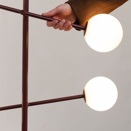 lampadaire rouge tiges réglables